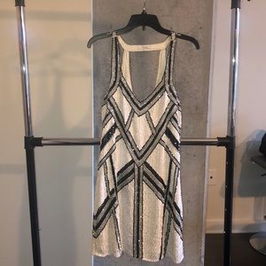 Parker Black & White Sequin Mini Dress